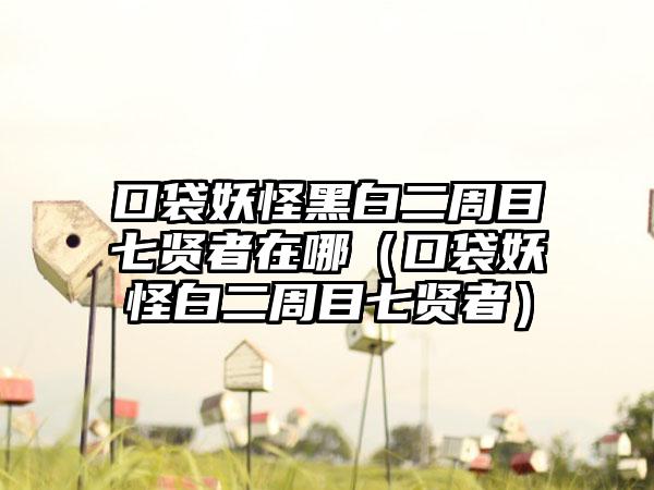 口袋妖怪黑白二周目七贤者在哪（口袋妖怪白二周目七贤者）