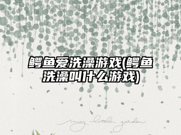 鳄鱼爱洗澡游戏(鳄鱼洗澡叫什么游戏)
