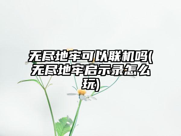无尽地牢可以联机吗(无尽地牢启示录怎么玩)
