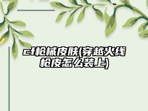 cf枪械皮肤(穿越火线枪皮怎么装上)