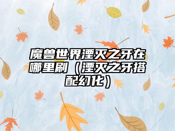 魔兽世界湮灭之牙在哪里刷（湮灭之牙搭配幻化）