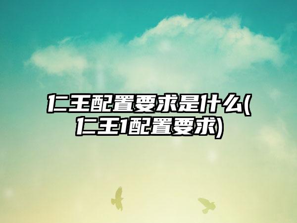 仁王配置要求是什么(仁王1配置要求)