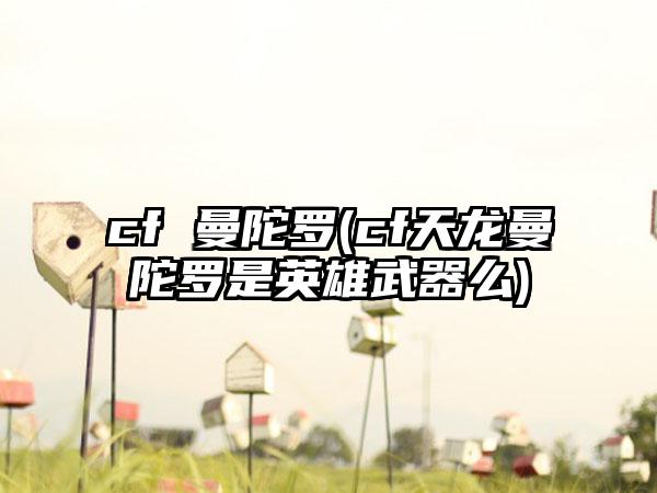 cf 曼陀罗(cf天龙曼陀罗是英雄武器么)