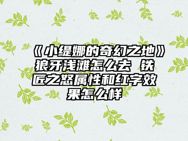 《小缇娜的奇幻之地》狼牙浅滩怎么去 铁匠之怒属性和红字效果怎么样
