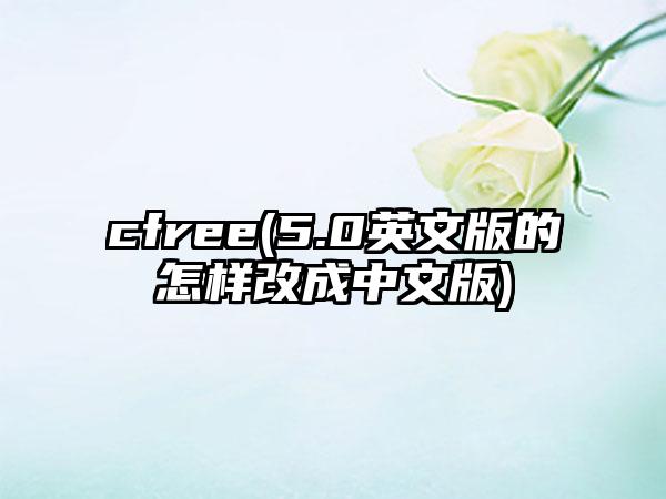 cfree(5.0英文版的怎样改成中文版)