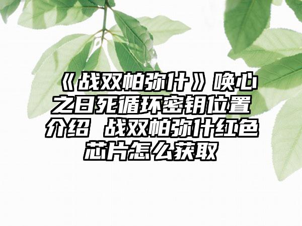 《战双帕弥什》唤心之日死循环密钥位置介绍 战双帕弥什红色芯片怎么获取