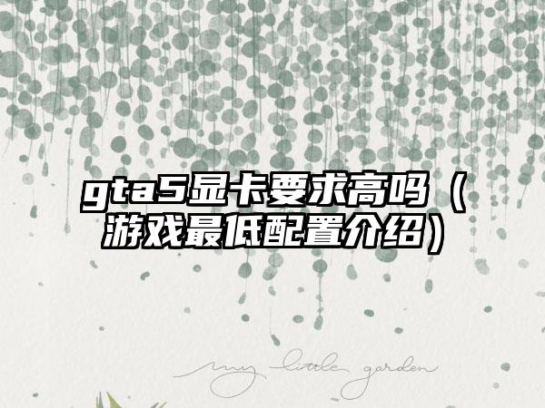 gta5显卡要求高吗（游戏最低配置介绍）