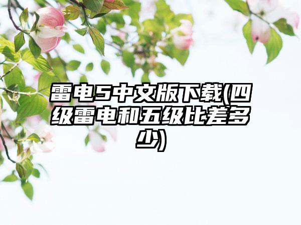 雷电5中文版下载(四级雷电和五级比差多少)