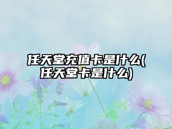 任天堂充值卡是什么(任天堂卡是什么)
