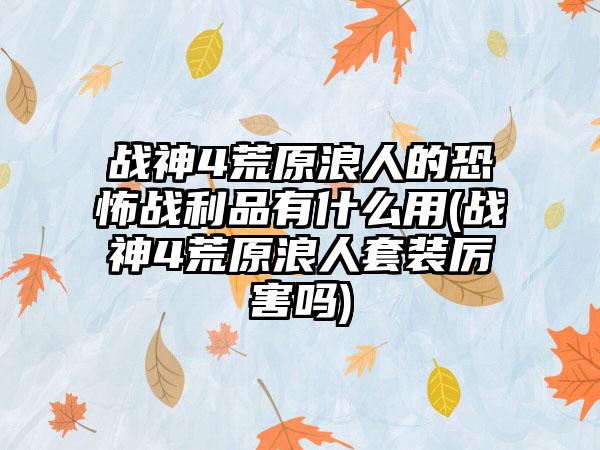 战神4荒原浪人的恐怖战利品有什么用(战神4荒原浪人套装厉害吗)