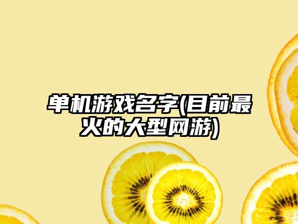 单机游戏名字(目前最火的大型网游)