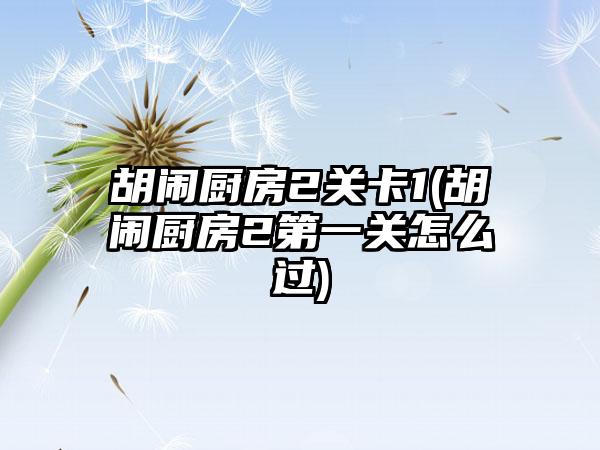 胡闹厨房2关卡1(胡闹厨房2第一关怎么过)