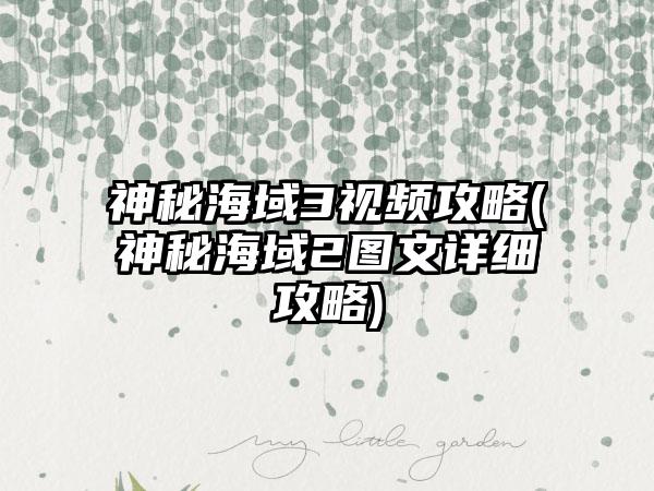 神秘海域3视频攻略(神秘海域2图文详细攻略)