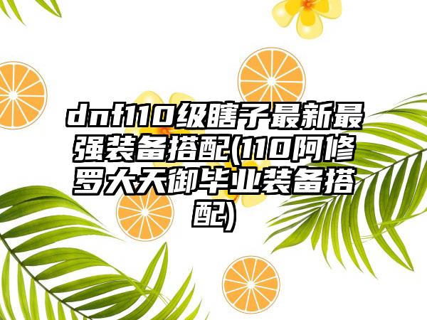 dnf110级瞎子最新最强装备搭配(110阿修罗大天御毕业装备搭配)