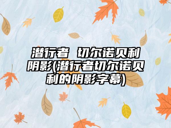 潜行者 切尔诺贝利阴影(潜行者切尔诺贝利的阴影字幕)