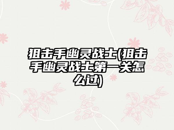 狙击手幽灵战士(狙击手幽灵战士第一关怎么过)