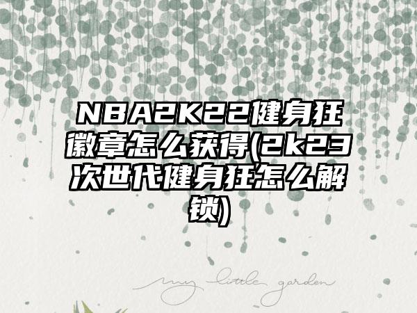 NBA2K22健身狂徽章怎么获得(2k23次世代健身狂怎么解锁)