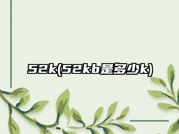 52k(52kb是多少k)