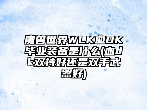 魔兽世界WLK血DK毕业装备是什么(血dk双持好还是双手武器好)