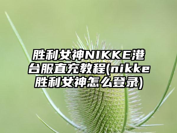 胜利女神NIKKE港台服直充教程(nikke胜利女神怎么登录)