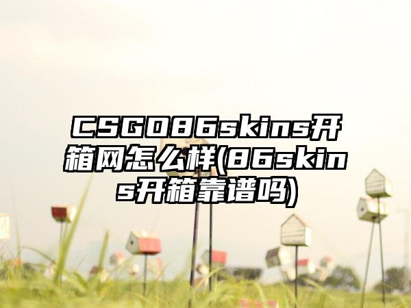 CSGO86skins开箱网怎么样(86skins开箱靠谱吗)