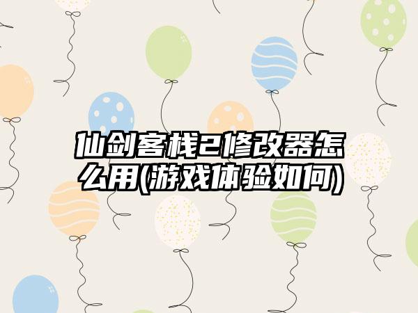 仙剑客栈2修改器怎么用(游戏体验如何)