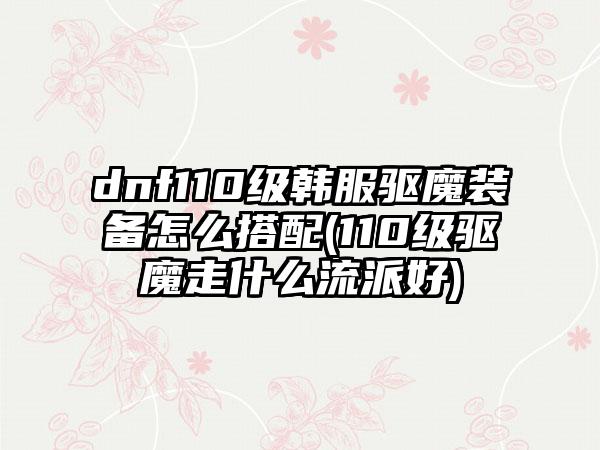 dnf110级韩服驱魔装备怎么搭配(110级驱魔走什么流派好)