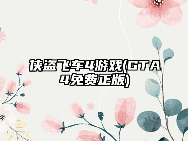 侠盗飞车4游戏(GTA4免费正版)