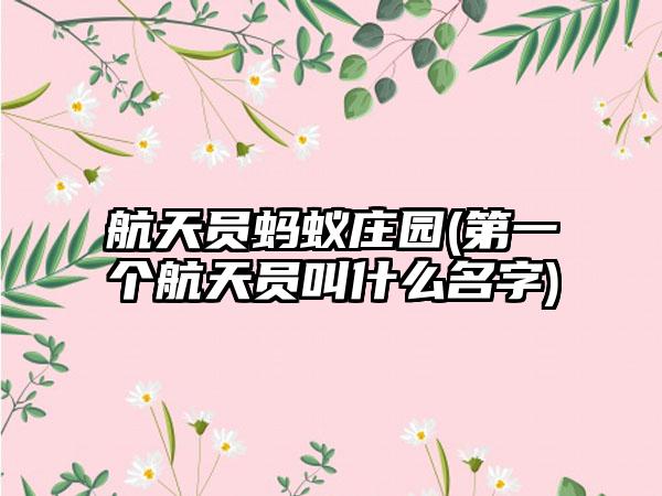 航天员蚂蚁庄园(第一个航天员叫什么名字)