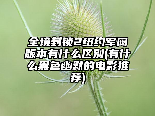 全境封锁2纽约军阀版本有什么区别(有什么黑色幽默的电影推荐)