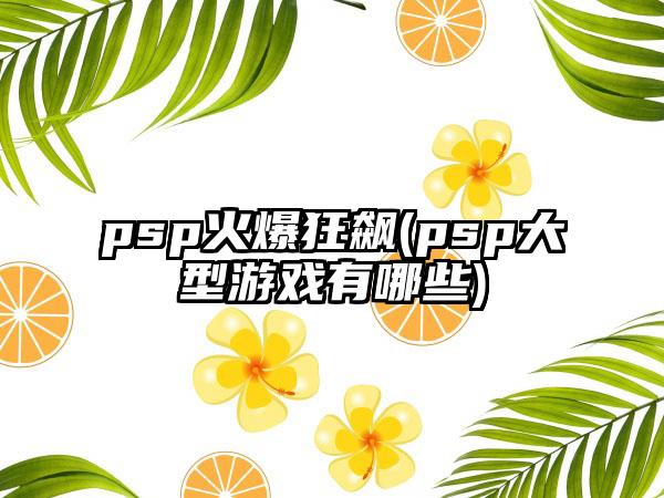 psp火爆狂飙(psp大型游戏有哪些)