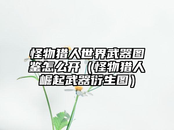 怪物猎人世界武器图鉴怎么开（怪物猎人崛起武器衍生图）