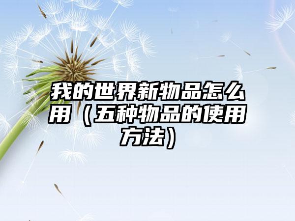 我的世界新物品怎么用（五种物品的使用方法）