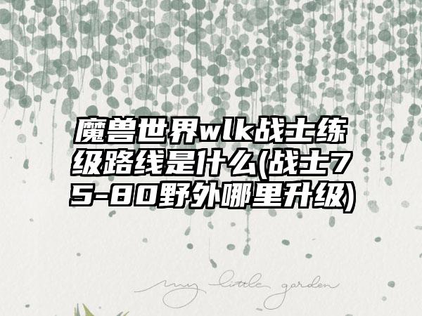 魔兽世界wlk战士练级路线是什么(战士75-80野外哪里升级)