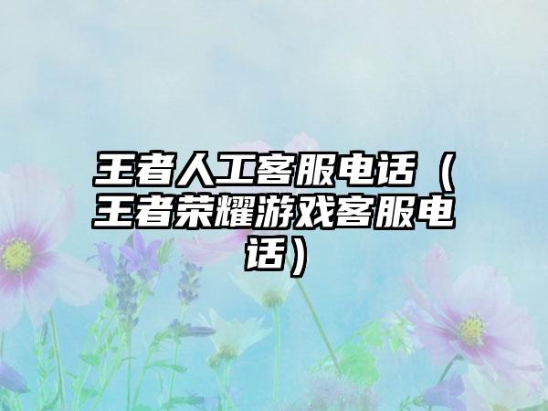 王者人工客服电话（王者荣耀游戏客服电话）