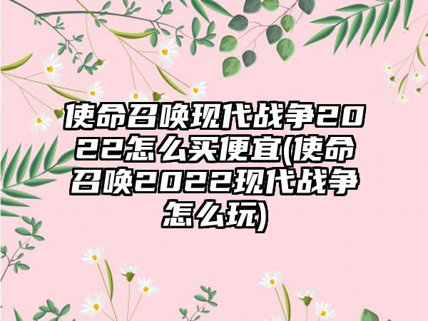 使命召唤现代战争2022怎么买便宜(使命召唤2022现代战争怎么玩)