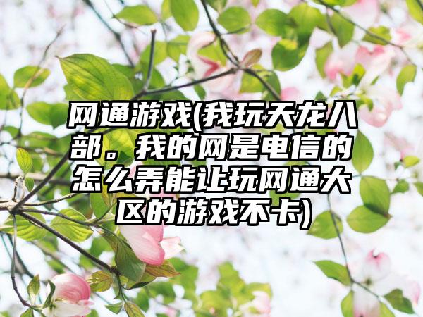 网通游戏(我玩天龙八部。我的网是电信的怎么弄能让玩网通大区的游戏不卡)