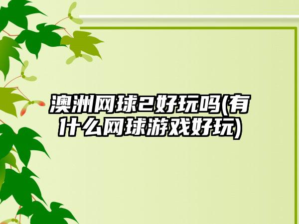 澳洲网球2好玩吗(有什么网球游戏好玩)