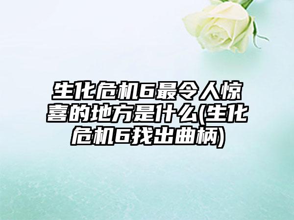 生化危机6最令人惊喜的地方是什么(生化危机6找出曲柄)