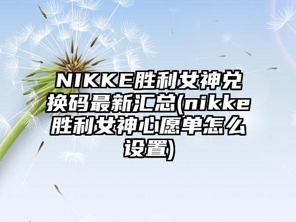 NIKKE胜利女神兑换码最新汇总(nikke胜利女神心愿单怎么设置)