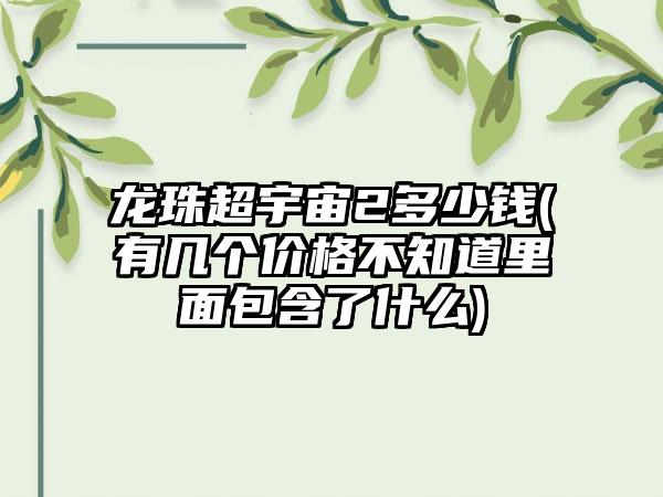 龙珠超宇宙2多少钱(有几个价格不知道里面包含了什么)