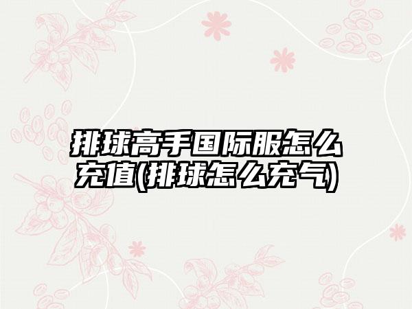 排球高手国际服怎么充值(排球怎么充气)