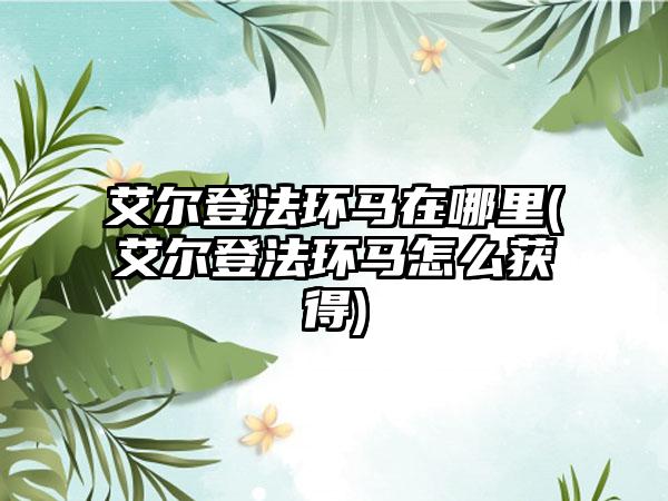 艾尔登法环马在哪里(艾尔登法环马怎么获得)