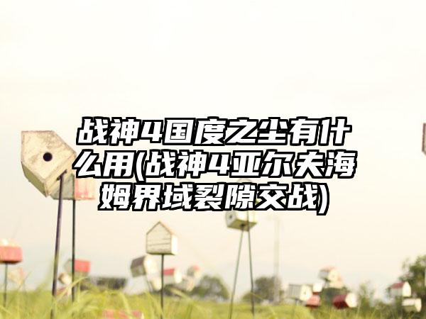 战神4国度之尘有什么用(战神4亚尔夫海姆界域裂隙交战)