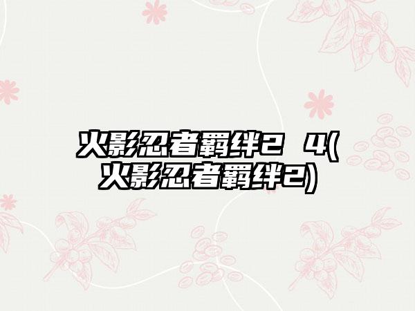 火影忍者羁绊2 4(火影忍者羁绊2)