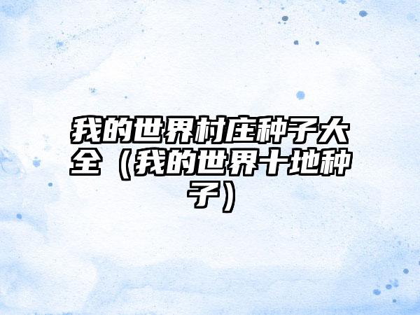 我的世界村庄种子大全（我的世界十地种子）