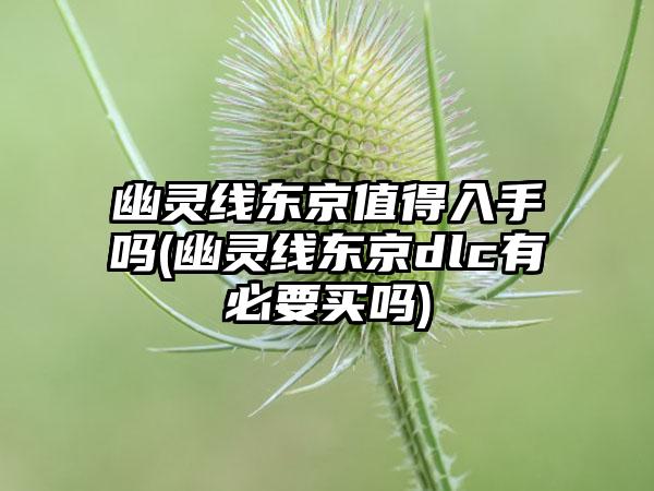 幽灵线东京值得入手吗(幽灵线东京dlc有必要买吗)