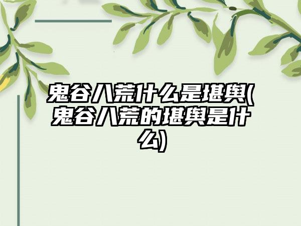 鬼谷八荒什么是堪舆(鬼谷八荒的堪舆是什么)