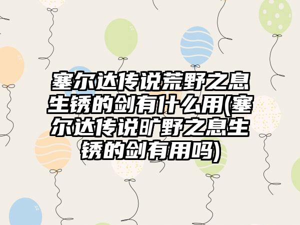 塞尔达传说荒野之息生锈的剑有什么用(塞尔达传说旷野之息生锈的剑有用吗)