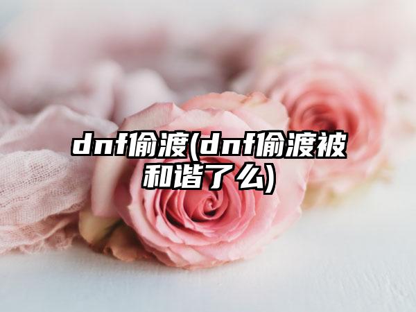 dnf偷渡(dnf偷渡被和谐了么)
